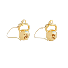 14k Gold Kettlebell Earrings