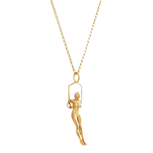 14k Gold Muscle-up Pendant Necklace on Gold Chain