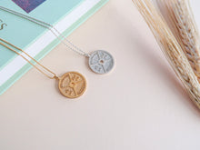 14k Gold Weight Plate Pendant on Gold Chain