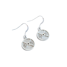 Silver weight plate earrings