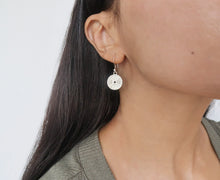 Silver weight plate earrings