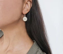Silver weight plate earrings